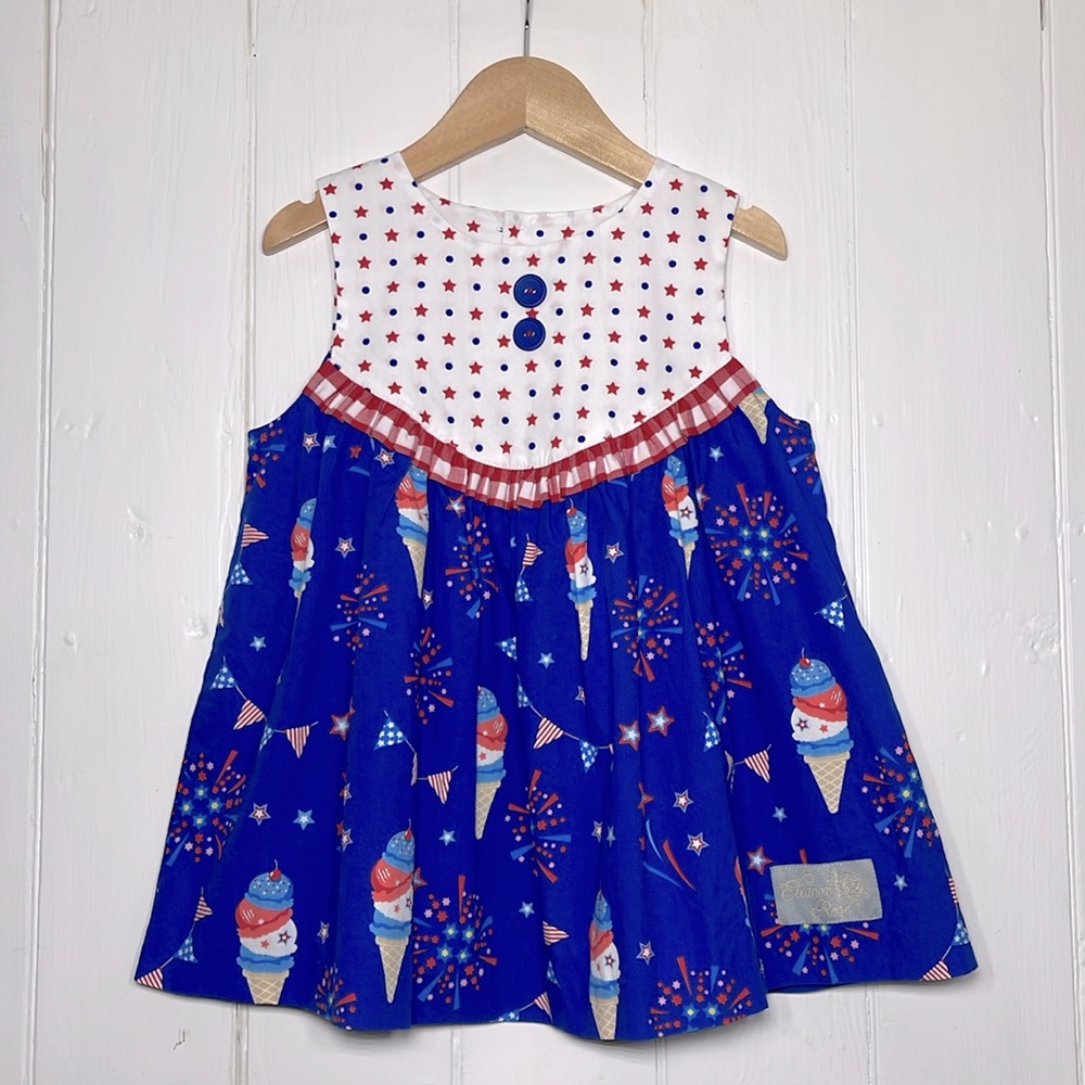 ELEANOR ROSE EUC Fireworks Icecream USA Patriotic Tunic Blouse